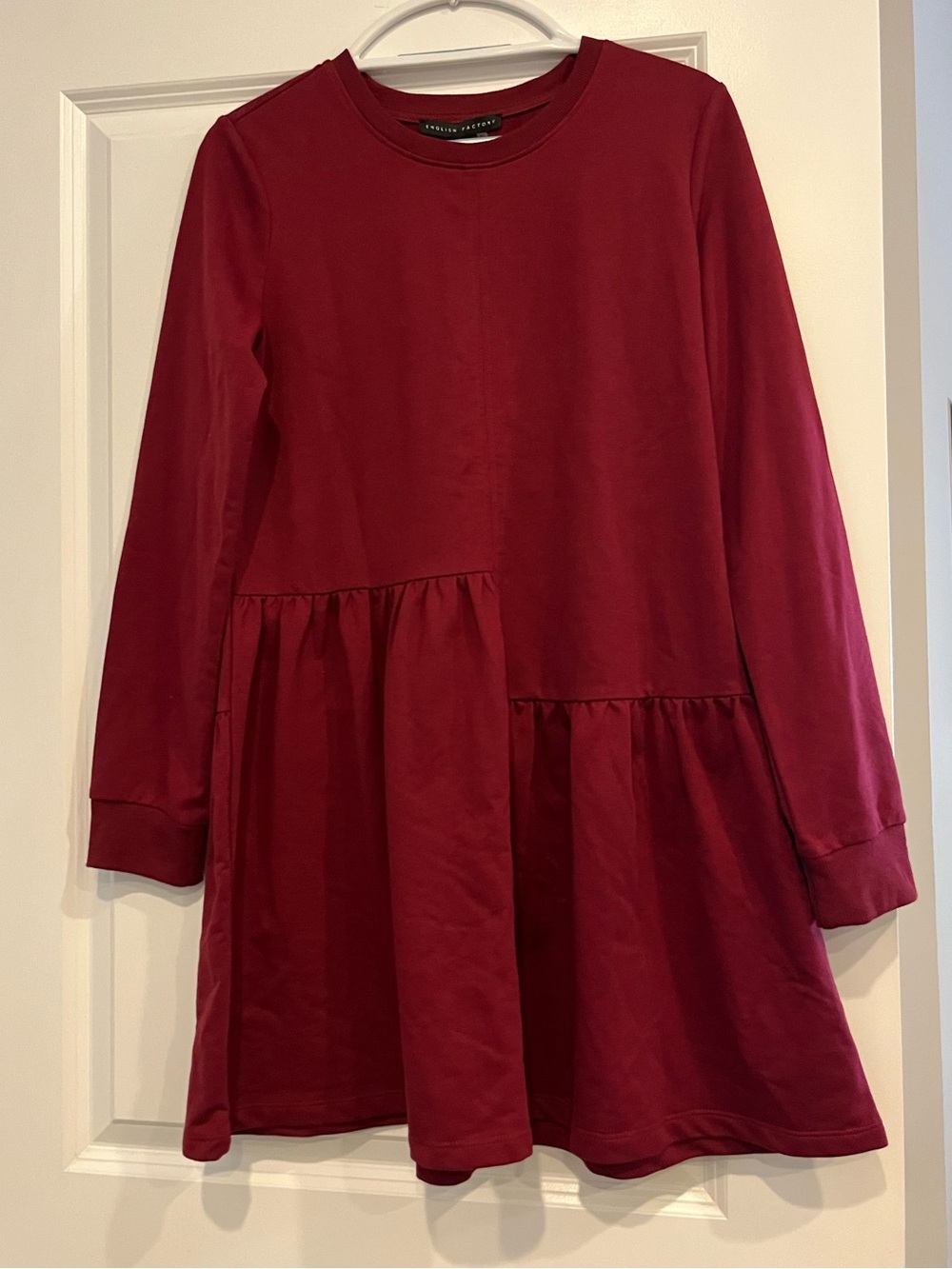 New with tags nwt English factory maroon long sleeve dress medium